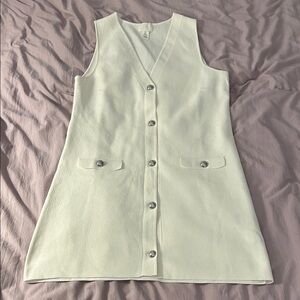 H&M White Sleeveless Midi Dress